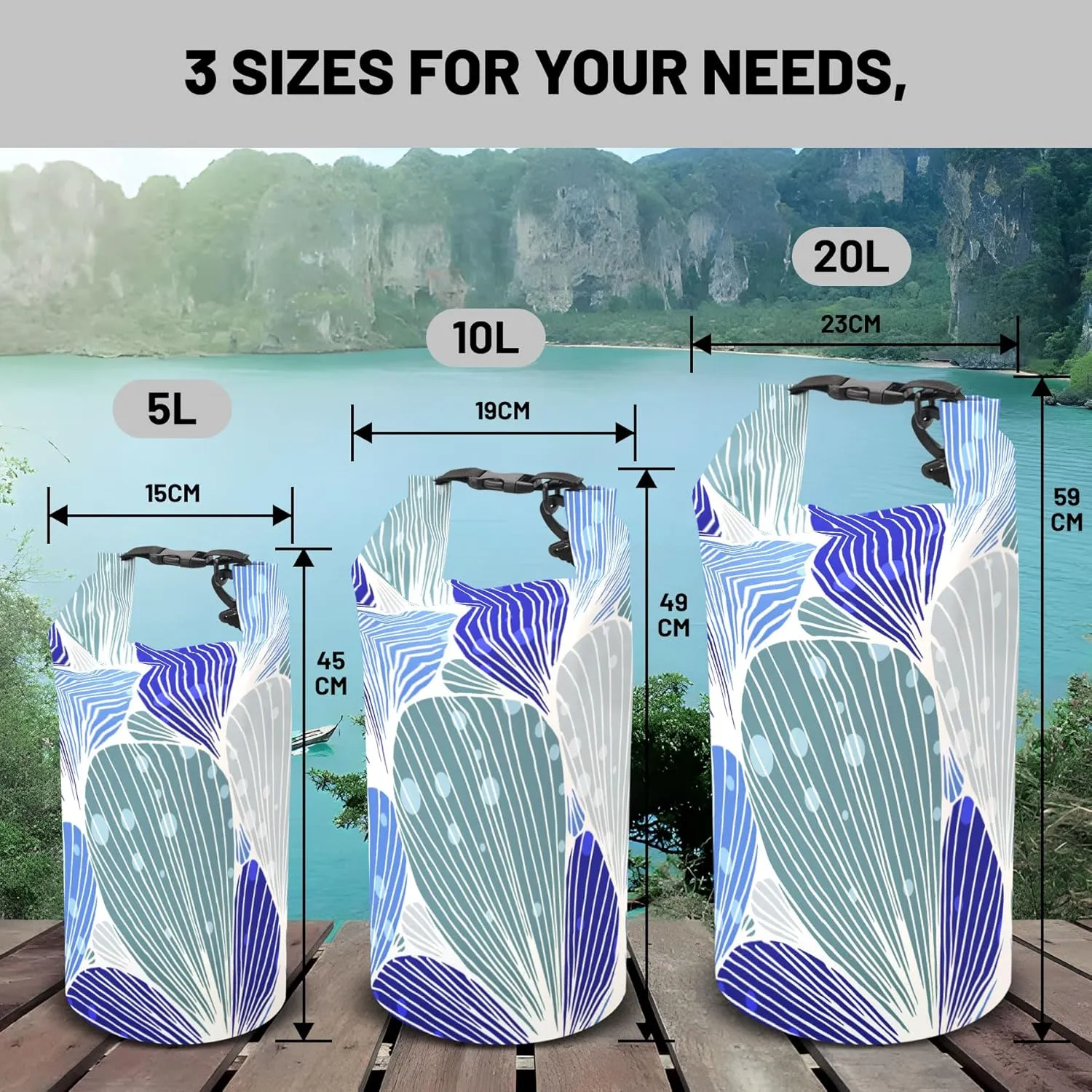 Waterproof Dry Bag,Roll Top Modern Abstract Art Heart Shape Small Waterproof Backpack 5L/10L/20L Floating and Lightweight Bags for Kayaking, Boating, Fishing, Swimming and Camping