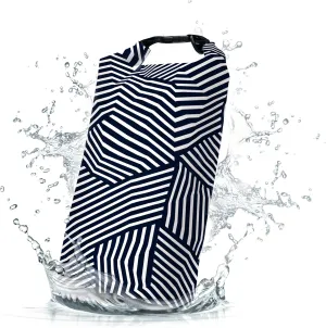 Waterproof Dry Bag,Roll Top Navy and White Geometric Waterproof Backpack 5L/10L/20L Floating and Lightweight Bags for Kayaking, Boating, Fishing, Swimming and Camping