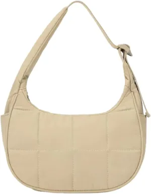 Waterproof Puffer Crescent Shoulder Bag for Women,Small Nylon Quilted Hobo Purse, Adjustable Strap Puffy Handbag Hobo Bag