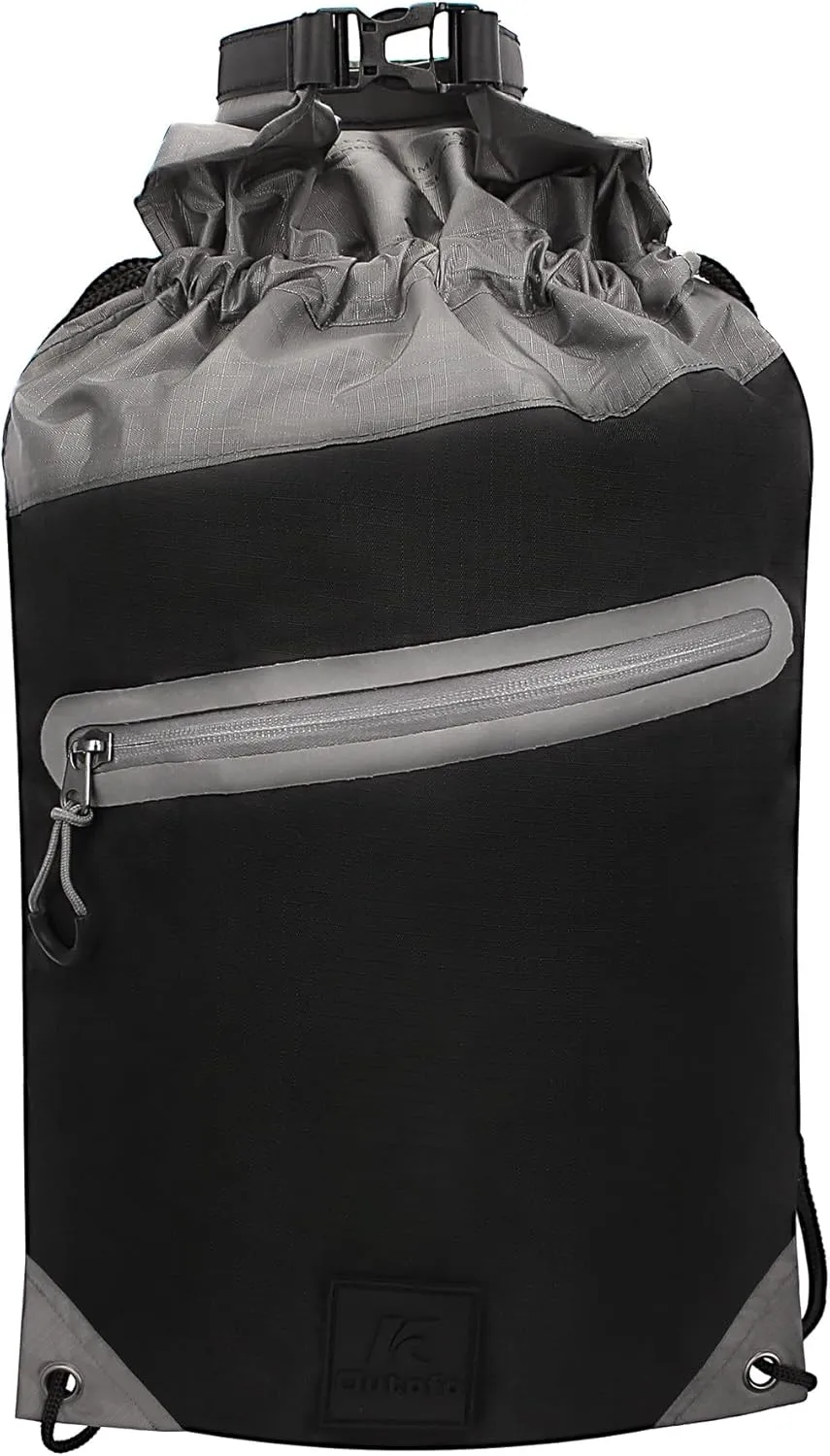 Waterproof roll top backpack basketball bag Travel travel bag Sports bag, suitable for camping, outdoor sports, beach, skiing (Grey)