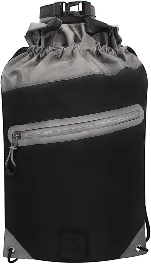 Waterproof roll top backpack basketball bag Travel travel bag Sports bag, suitable for camping, outdoor sports, beach, skiing (Grey)