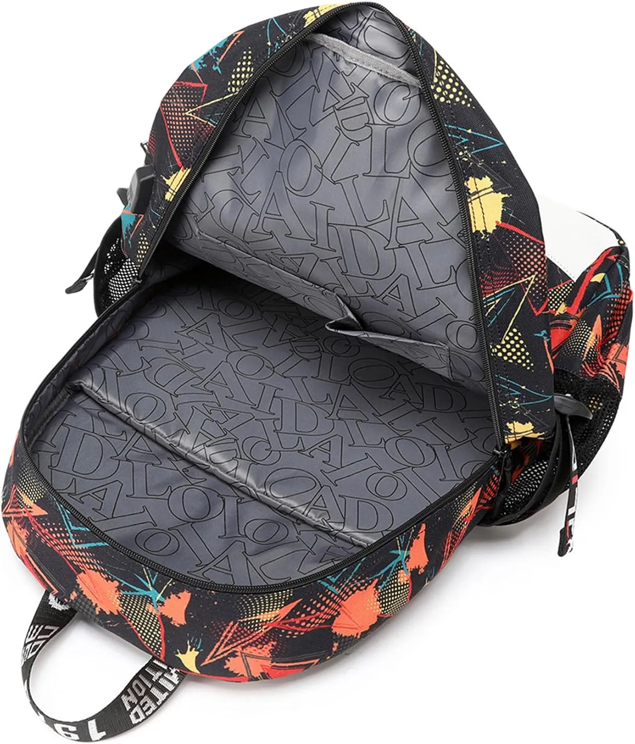 Wear Resistant Travel Bag Novelty Canvas Knapsack Multifunction Large Capacity USB Backpack