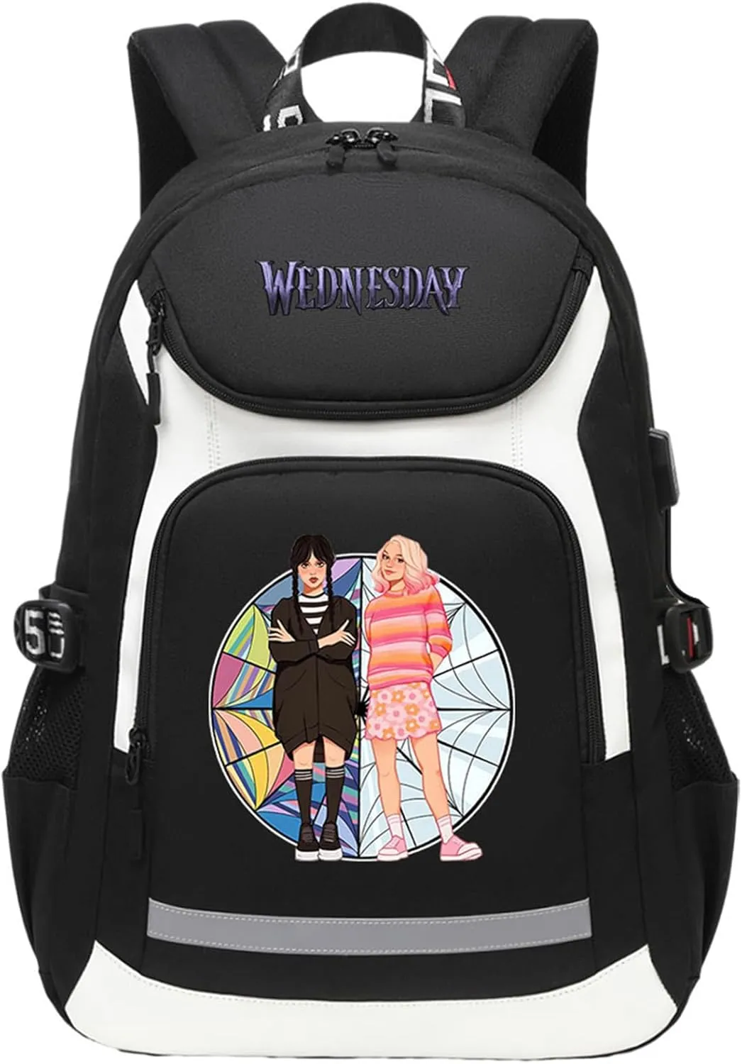 Wear Resistant Travel Bag Novelty Canvas Knapsack Multifunction Large Capacity USB Backpack