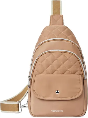 WESTBRONCO Crossbody Bags for Women Quilted Sling Daypacks Nylon Lightweight Large