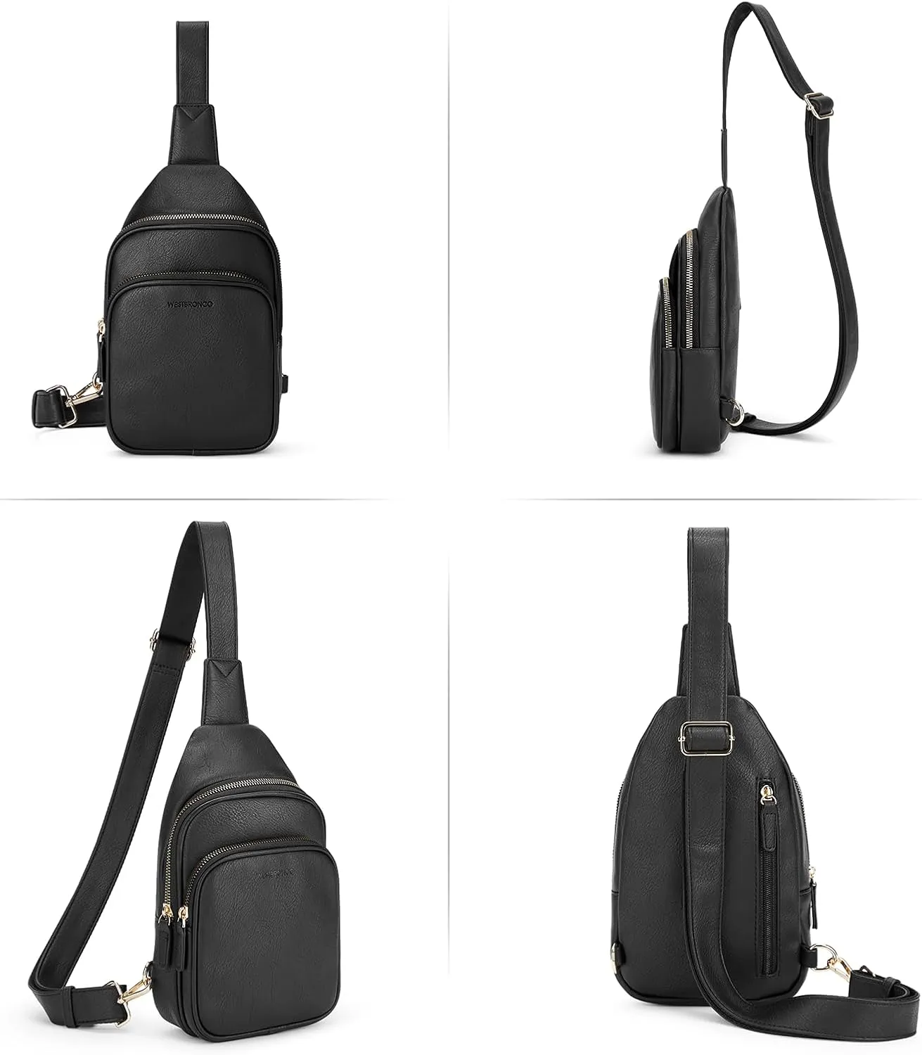 WESTBRONCO Sling Bag for Women Small Nylon Fanny Pack Lightweight Large-capacity Crossbody Bags