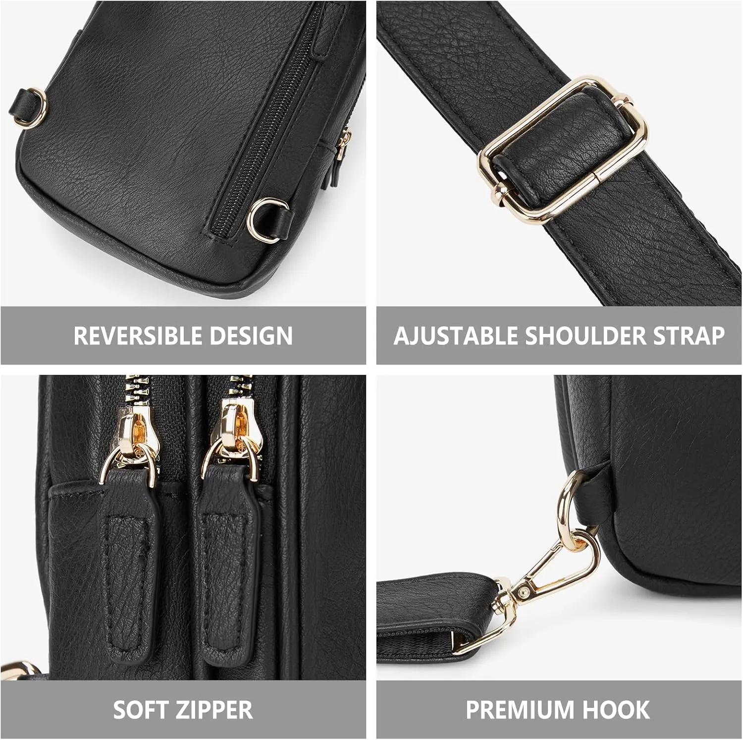 WESTBRONCO Sling Bag for Women Small Nylon Fanny Pack Lightweight Large-capacity Crossbody Bags