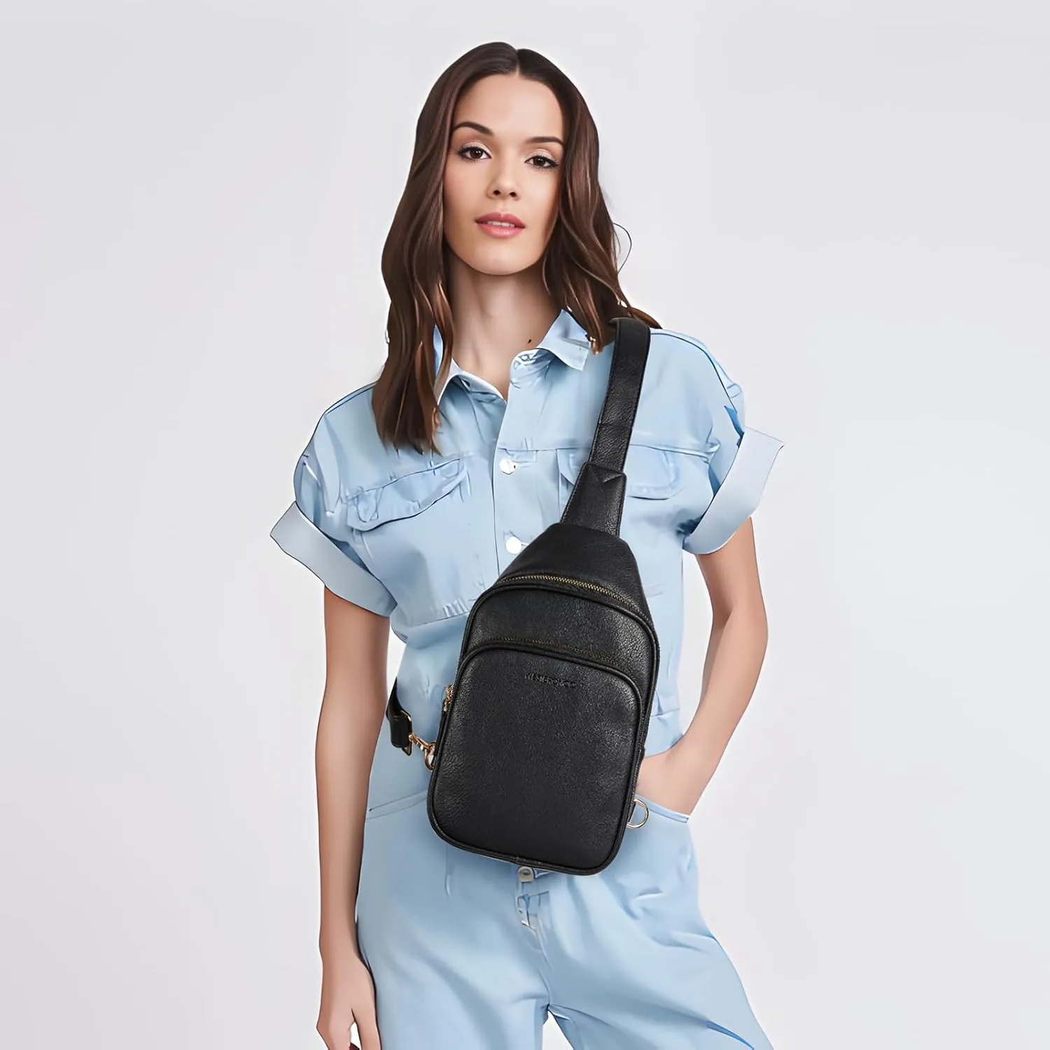 WESTBRONCO Sling Bag for Women Small Nylon Fanny Pack Lightweight Large-capacity Crossbody Bags