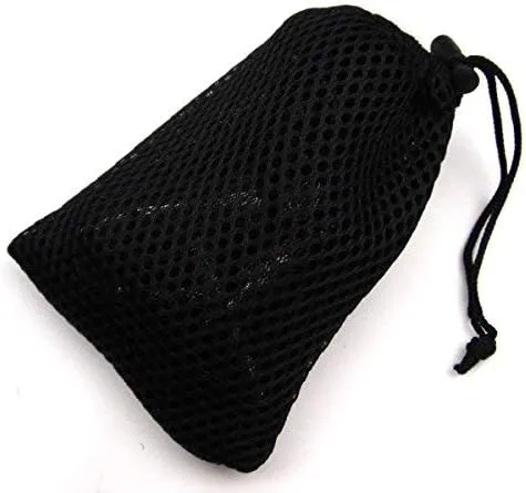 Wholesale Nylon Mesh Drawstring Bag Pouches for Mini Stuff Cellphone Mp3 9x14cm (Black 50 Packs)