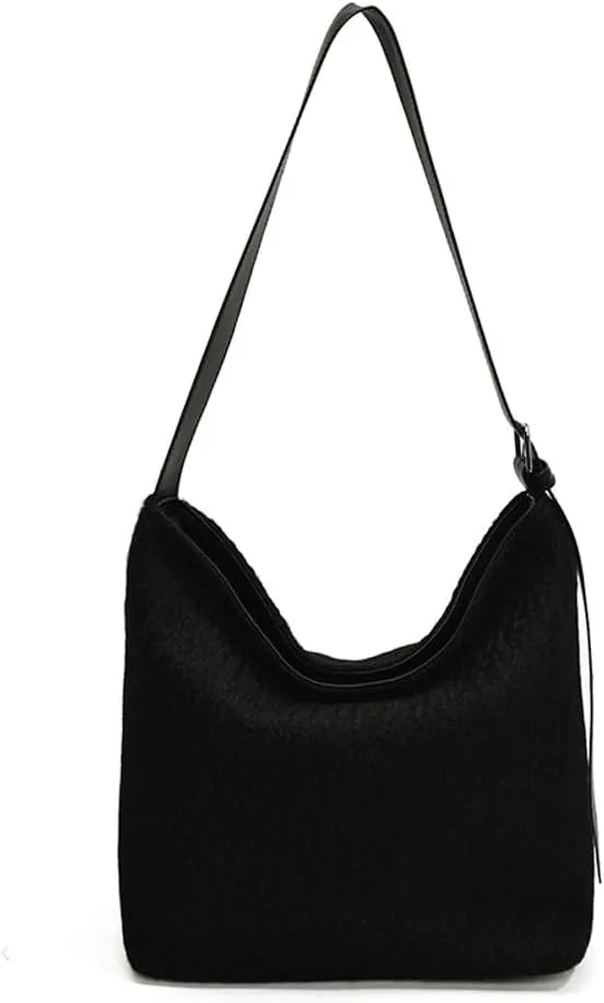 Winter Wool Purse Slouchy Hobo Bags for Women Fluffy Shoulder Bag Crossbody Purse Satchel Tote Handbag