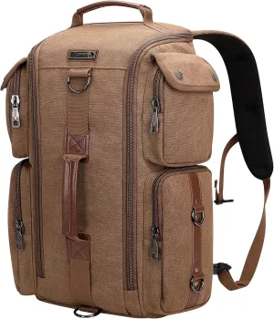 WITZMAN Travel Backpack for Men and Women Carry On Canvas Backpack Duffel Bag for Airplanes Fit 17 Inch Laptop