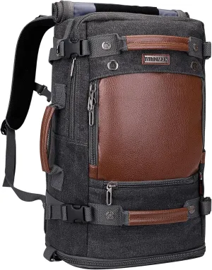 WITZMAN Travel Backpack for Men Women Carry on Luggage Backpack Canvas Rucksack Duffel bag with Shoe Compartment