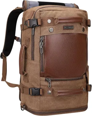 WITZMAN Travel Backpack for Men Women Carry on Luggage Backpack Canvas Rucksack Duffel bag with Shoe Compartment