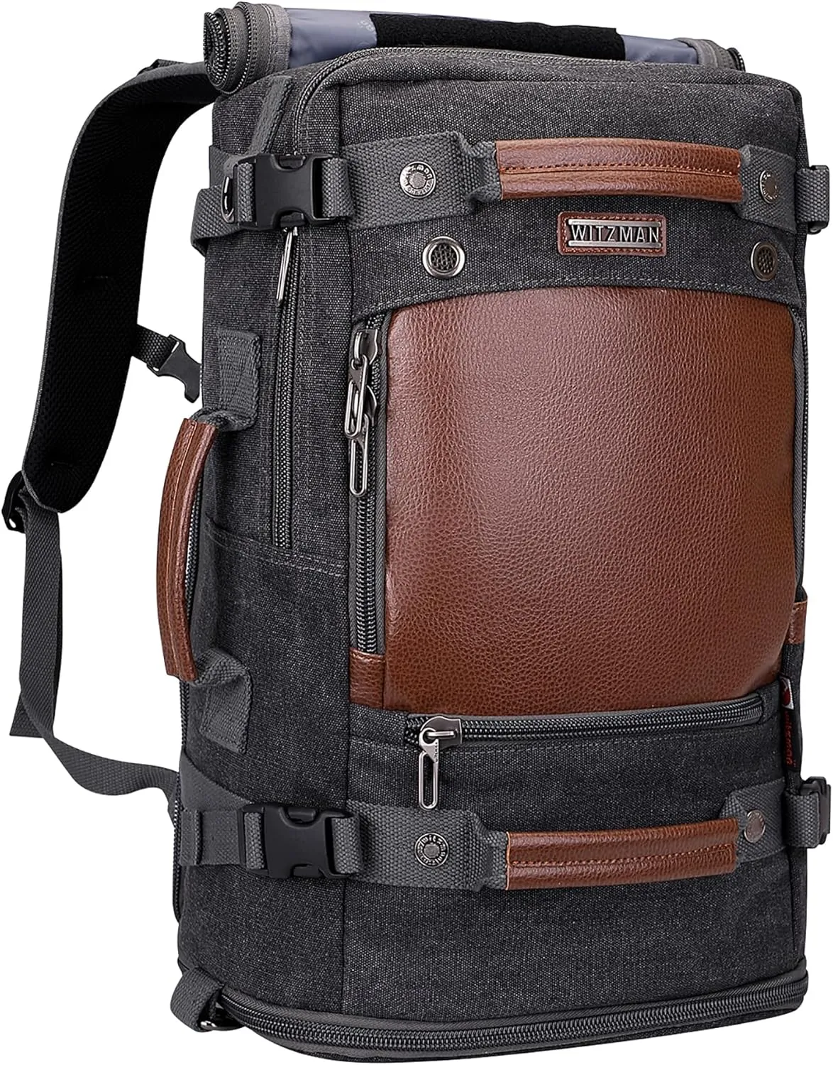 WITZMAN Travel Backpack for Men Women Carry on Luggage Backpack Canvas Rucksack Duffel bag with Shoe Compartment