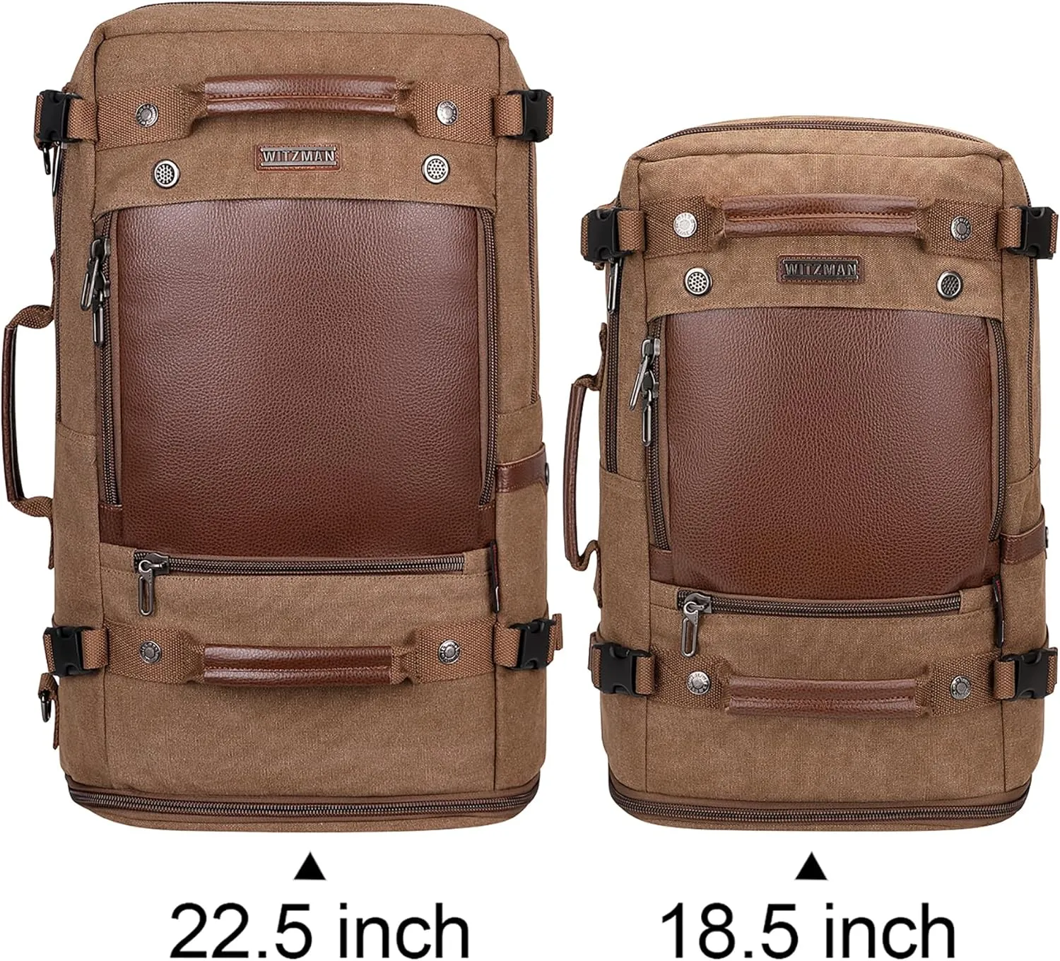 WITZMAN Travel Backpack for Men Women Carry on Luggage Backpack Canvas Rucksack Duffel bag with Shoe Compartment