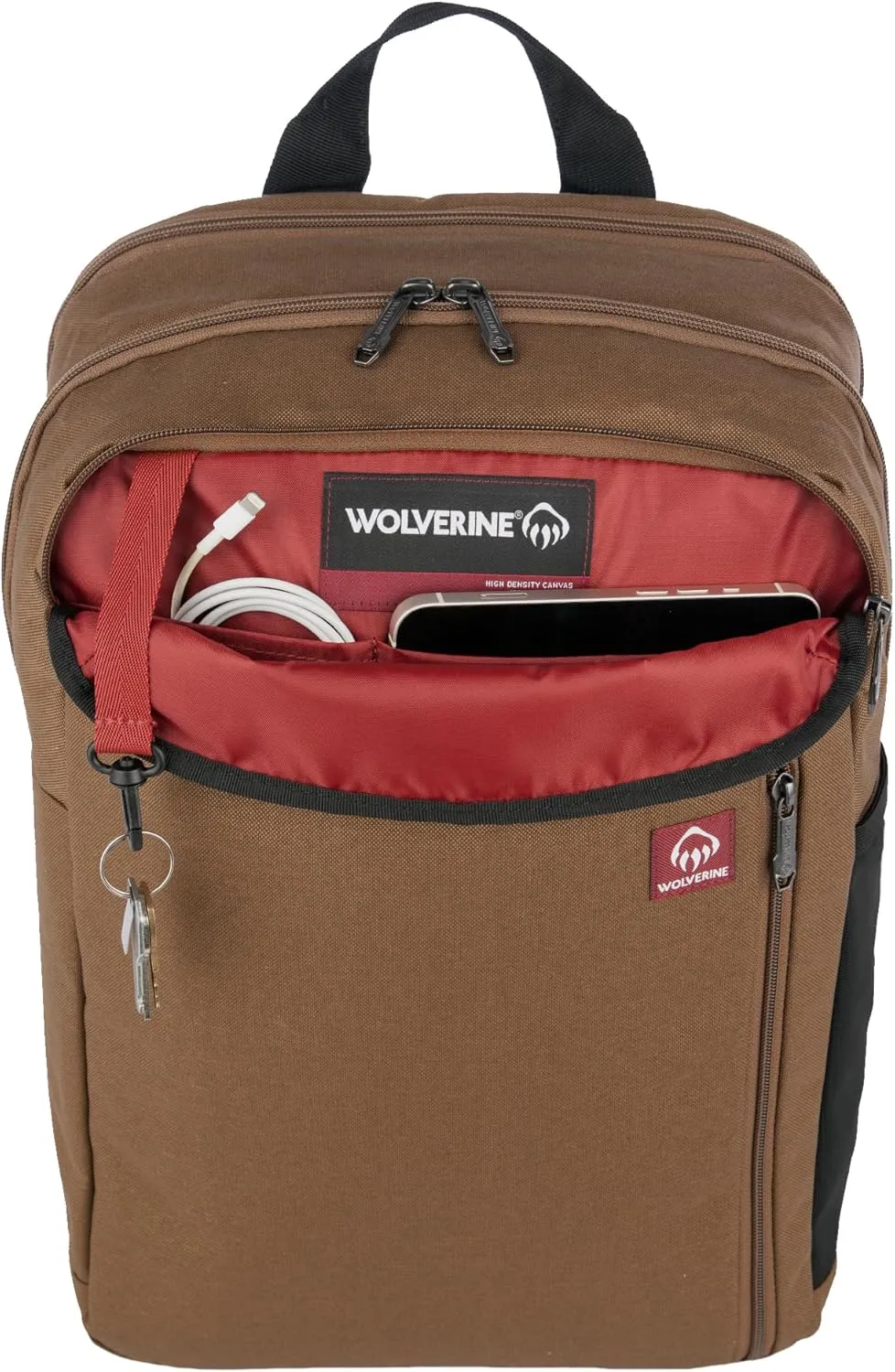 WOLVERINE Lightweight, Water Resistant Rugged Laptop Backpack for Travel or Work, Transit-Chestnut, 30L