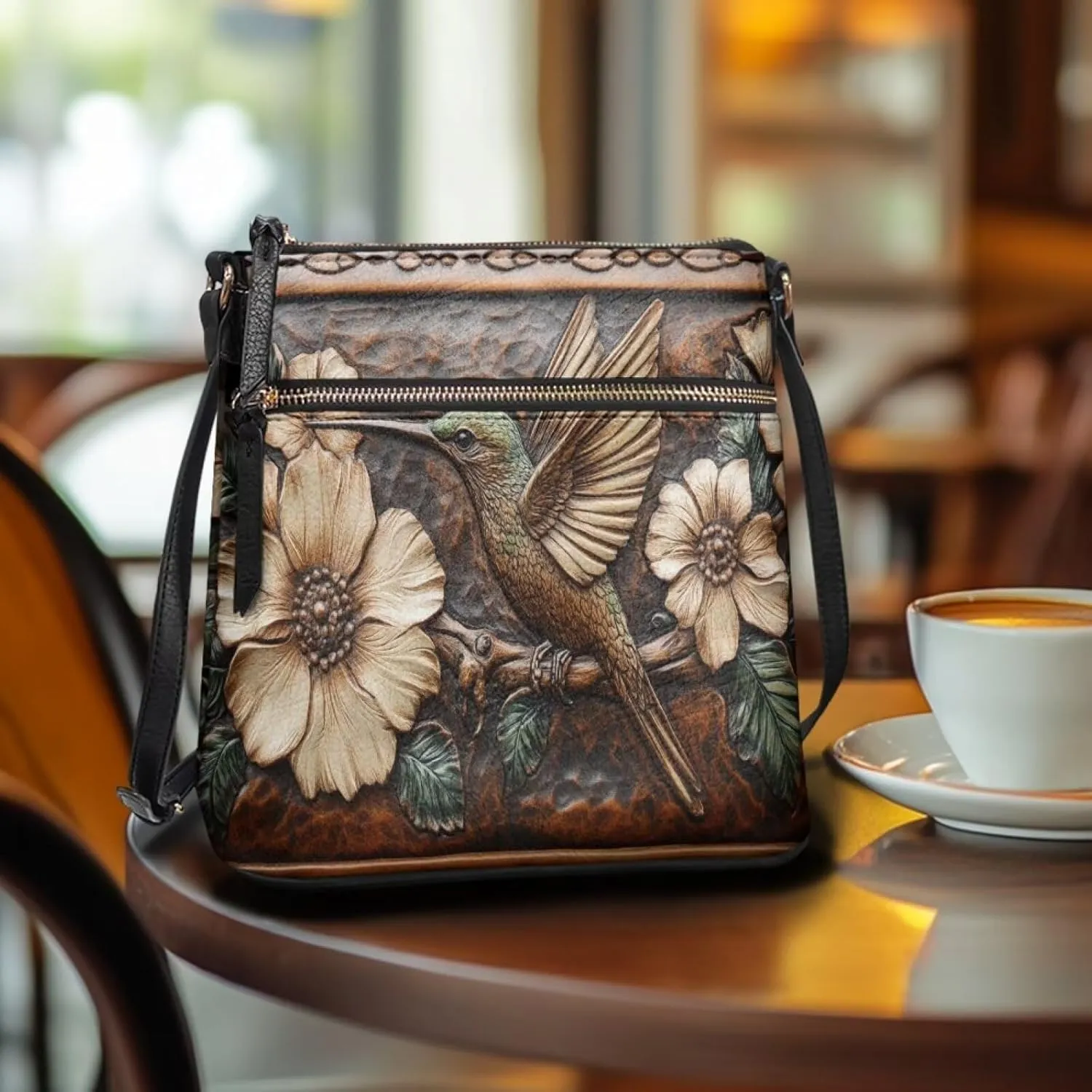 Women Crossbody Shoulder Bag Leather Satchel Purse Hobo Bag with Shoulder Strap for Travel Daily Use