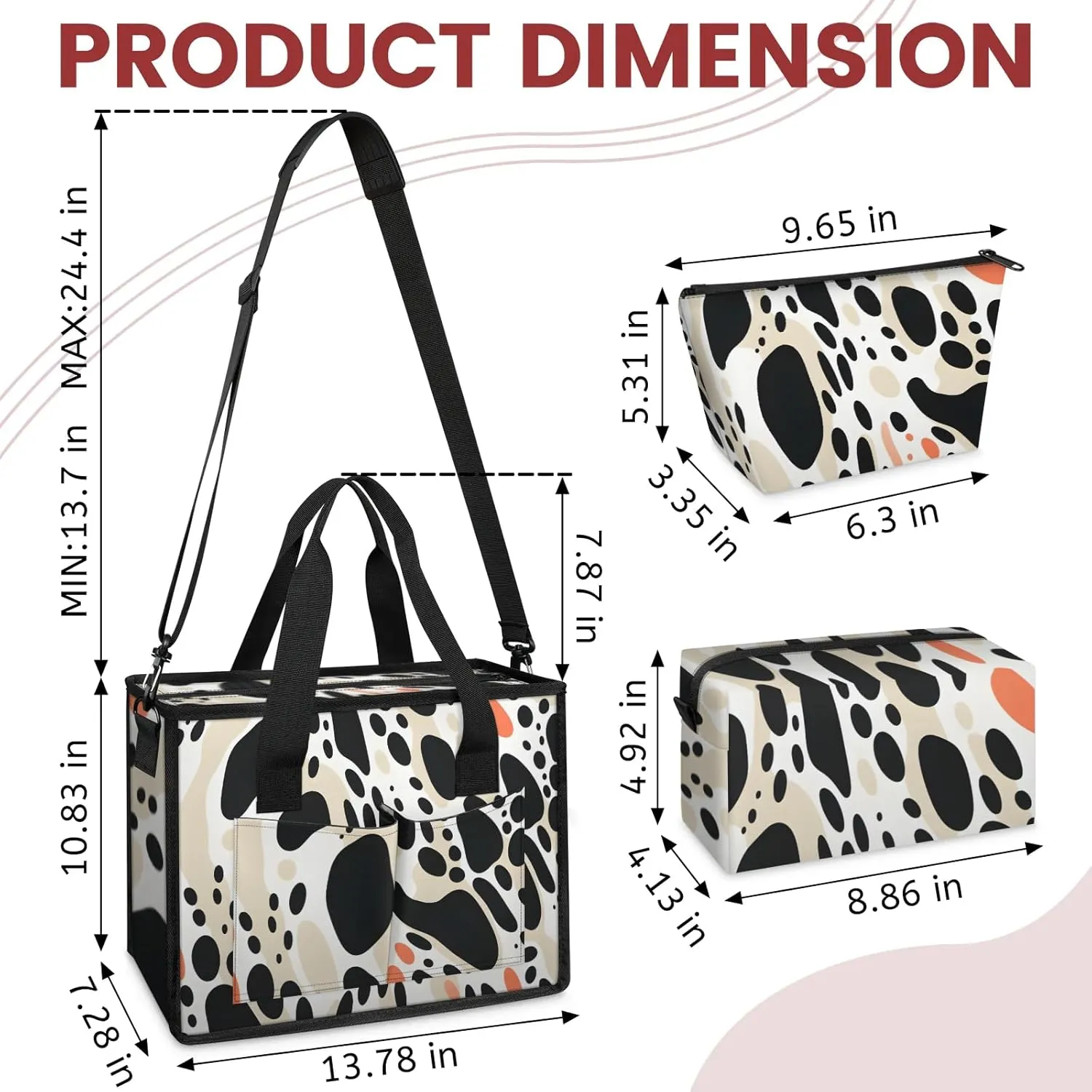 Women Fashion Tote Bag Wallet Shoulder Bags Set 3PCS Top Handle Satchel Purse Large Zippered Handbag Daily Use