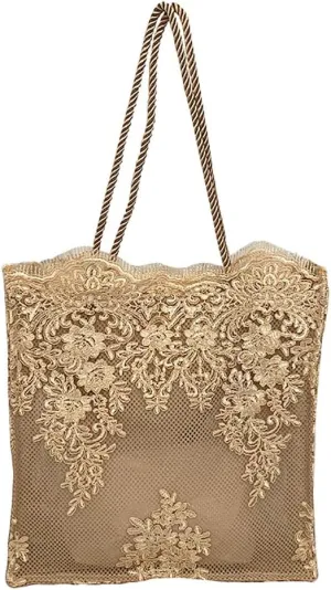 Women Flower Embroidery Tote Frosted Silk Straw Bag Summer Seaside Travel Vacation Beach Bag Shoulder Retro Lace Handbag