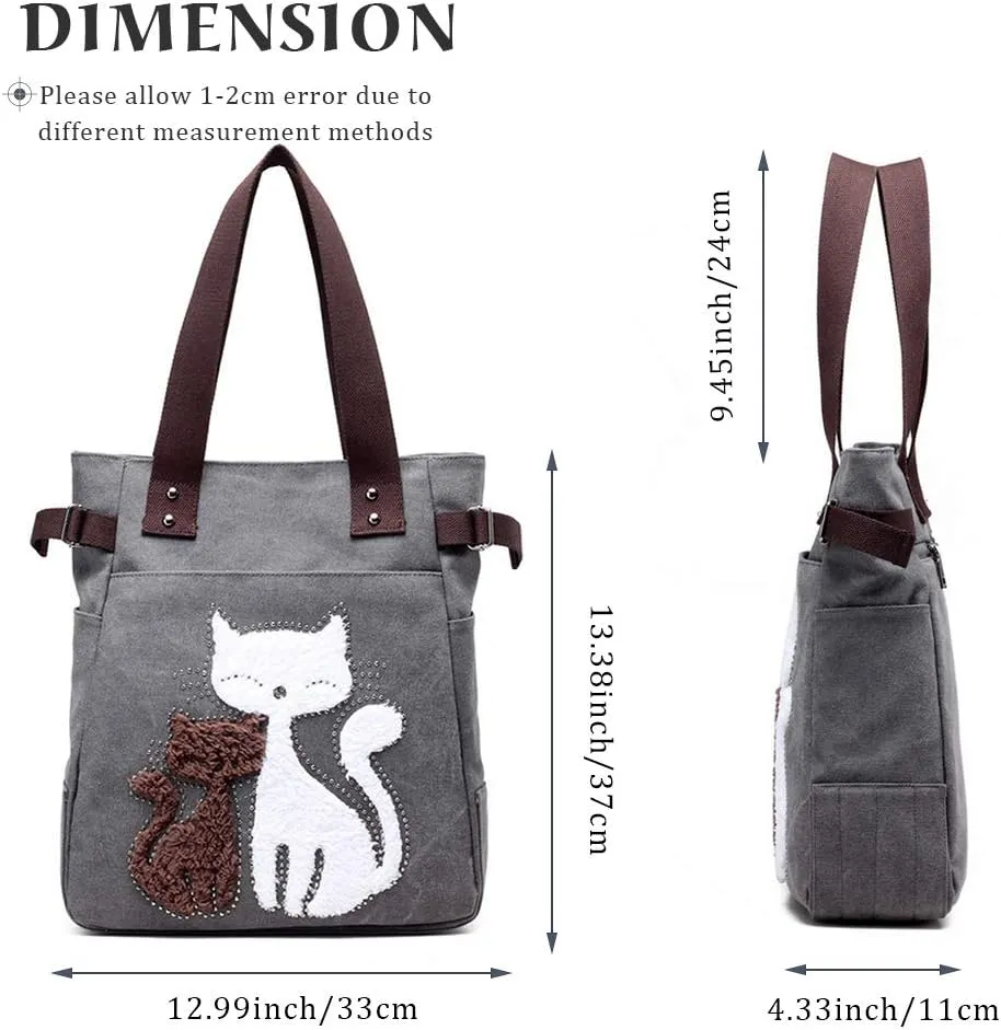 Women Hobo Handbags Canvas Casual Vintage Shoulder bag Daily Purse Tote Crossbody Shopper Bag