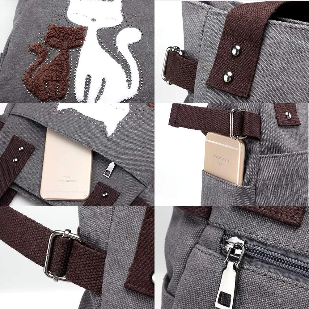 Women Hobo Handbags Canvas Casual Vintage Shoulder bag Daily Purse Tote Crossbody Shopper Bag