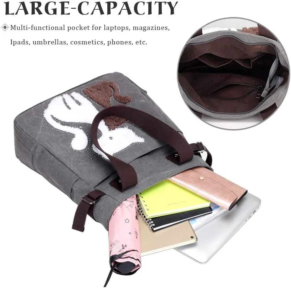 Women Hobo Handbags Canvas Casual Vintage Shoulder bag Daily Purse Tote Crossbody Shopper Bag