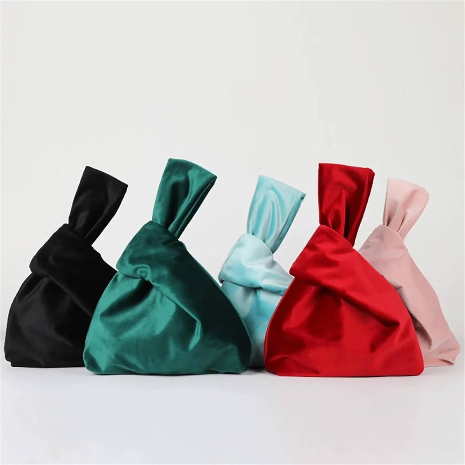 Women Knot Wrist Bag Handmade Casual Knit Handbag Soft Tote Bag Reusable Shopping Bags Woman Cosmetics Bag For Women