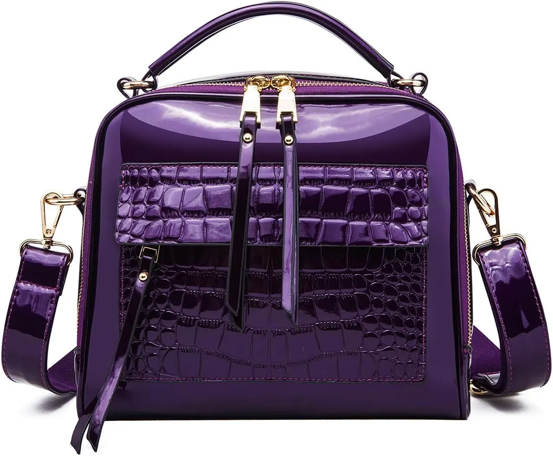 Women Patent Leather Handbag and Purses PU Satchels Shoulder Bags Crossbody Bags