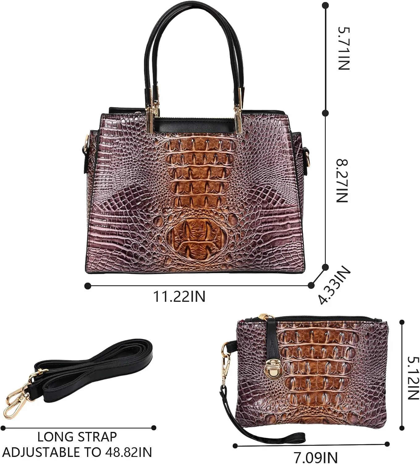 Women Purses And Handbag Wallet Tote Bag Shoulder Bag Top Handle Satchel Purse For Women Set 2pcs