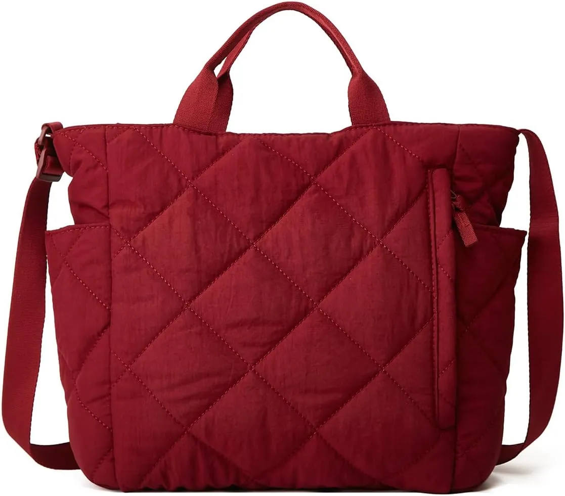 Women Quilted Tote Bag Puffer Hobo Handbag Lightweight Padding Shoulder Bag Nylon Padded Crossbody Purse