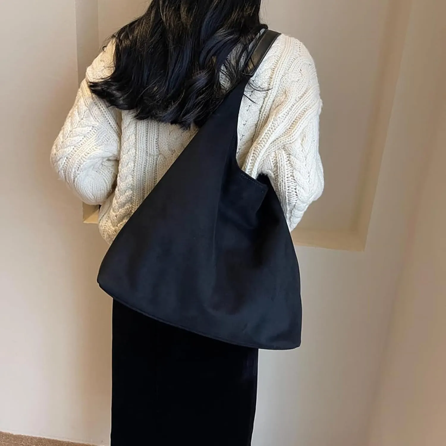 Women Slouchy Suede Tote Bag Hobo Handbag Casual Office Oversized Shoulder Bag Purses