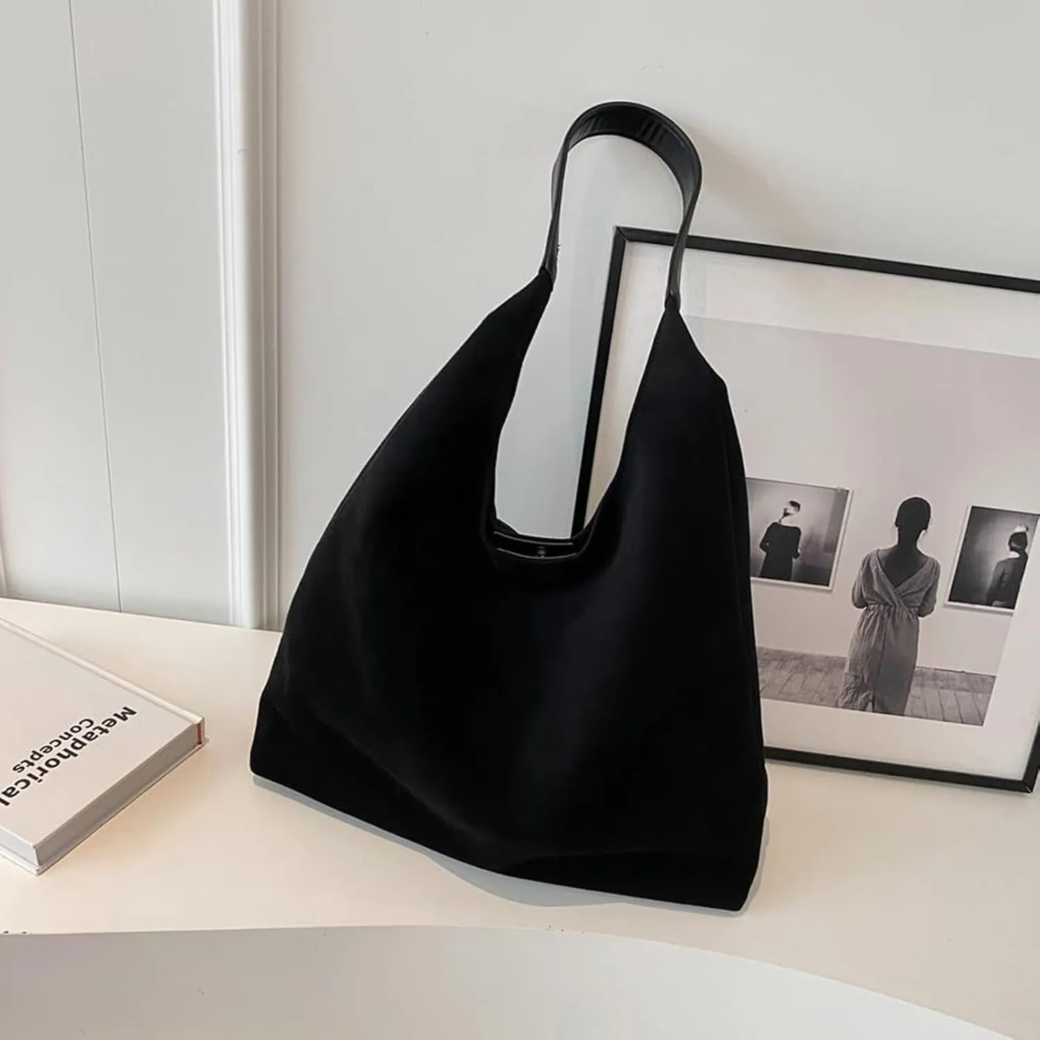 Women Slouchy Suede Tote Bag Hobo Handbag Casual Office Oversized Shoulder Bag Purses