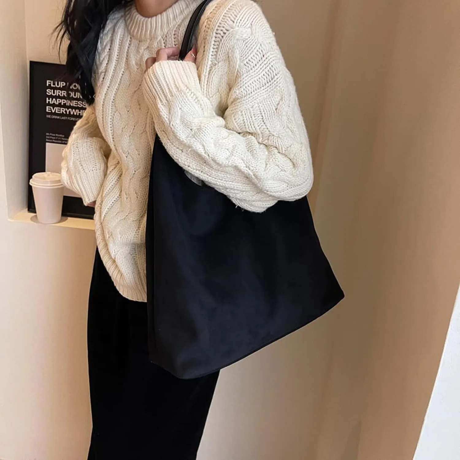Women Slouchy Suede Tote Bag Hobo Handbag Casual Office Oversized Shoulder Bag Purses