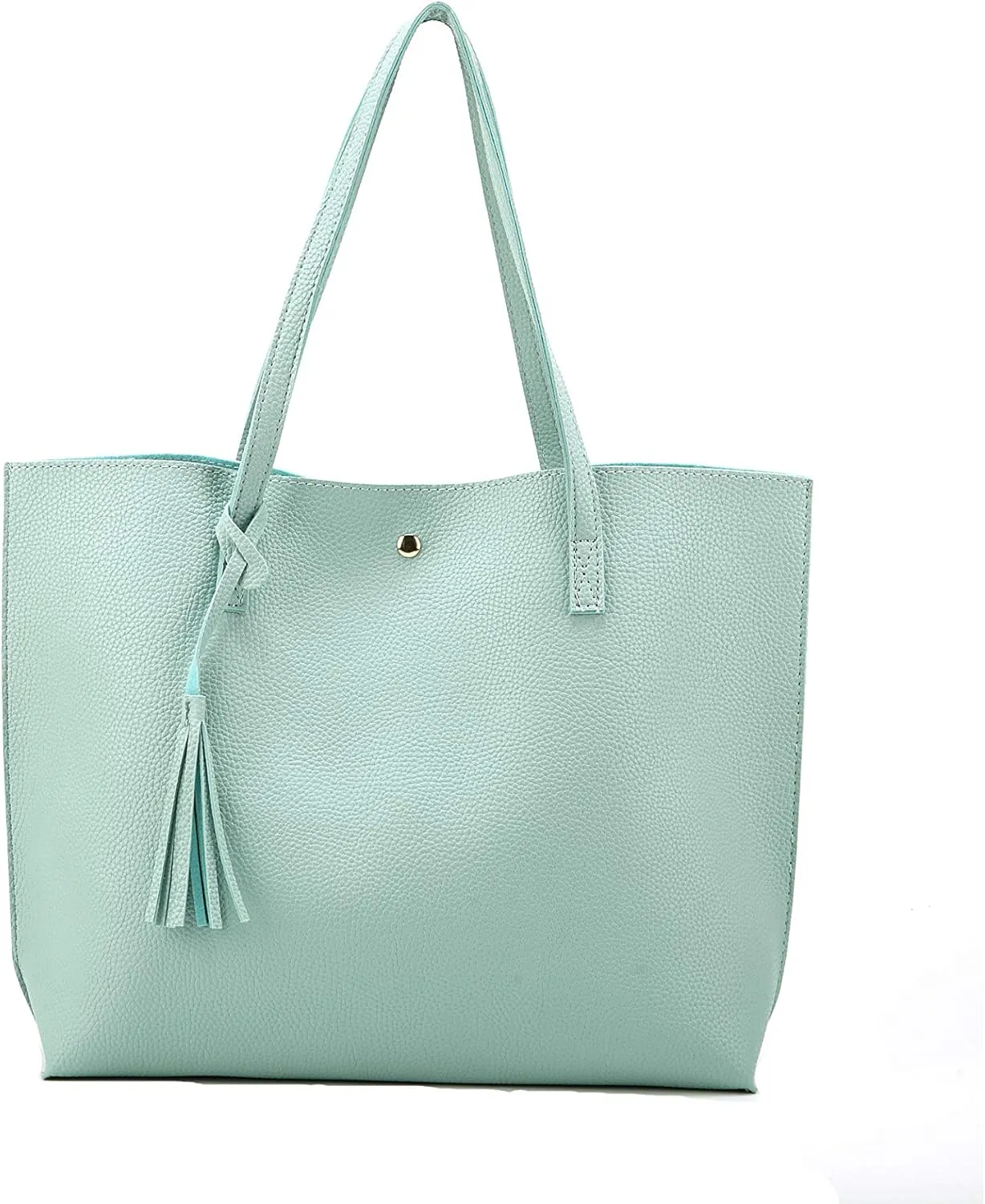 Women Tote Bags Top Handle Satchel Handbags PU Faux Leather Tote Bag with Tassel Shoulder Purse