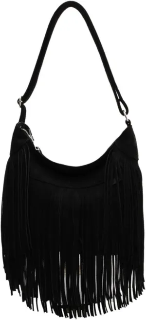 Women Vintage Suede Fringe Hobo Bag Tote Shoulder Bag Crossbody Bag and Hippie Western Cowgirl Purse Shoulder Bag