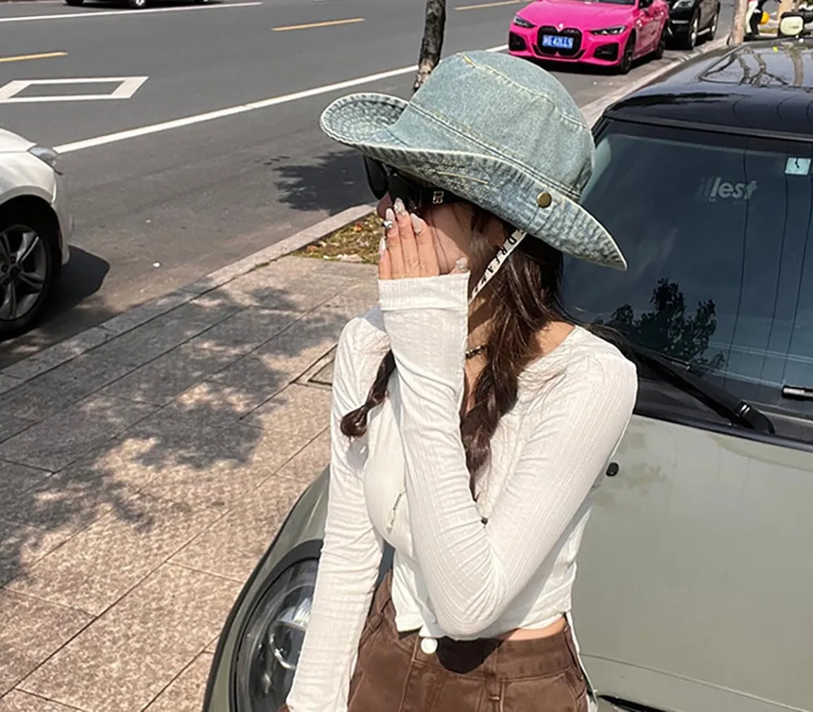 Womens Bucket Hat Beach Sun Hat for Sunmmer Travel Cotton Plaid Colorful Packable Bucket Hats
