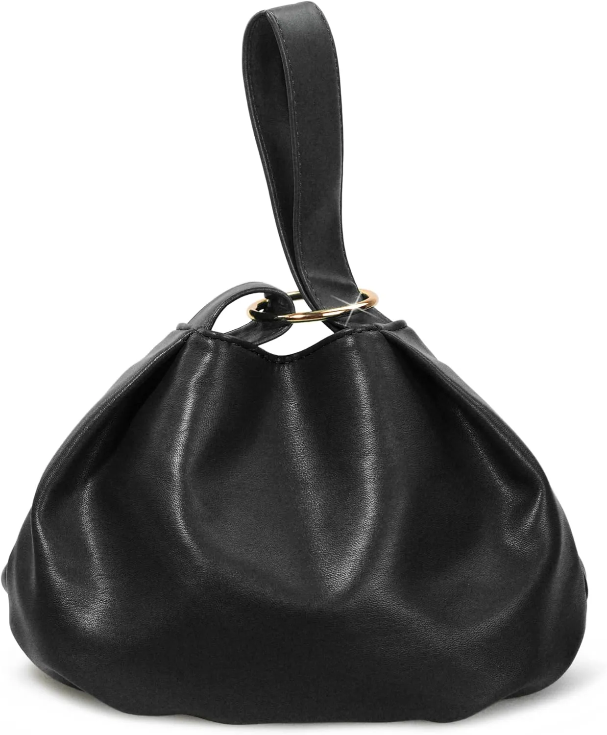Women's Clutch Soft Vegan Leather Hobo Top Handle Bag Small Tote Purse