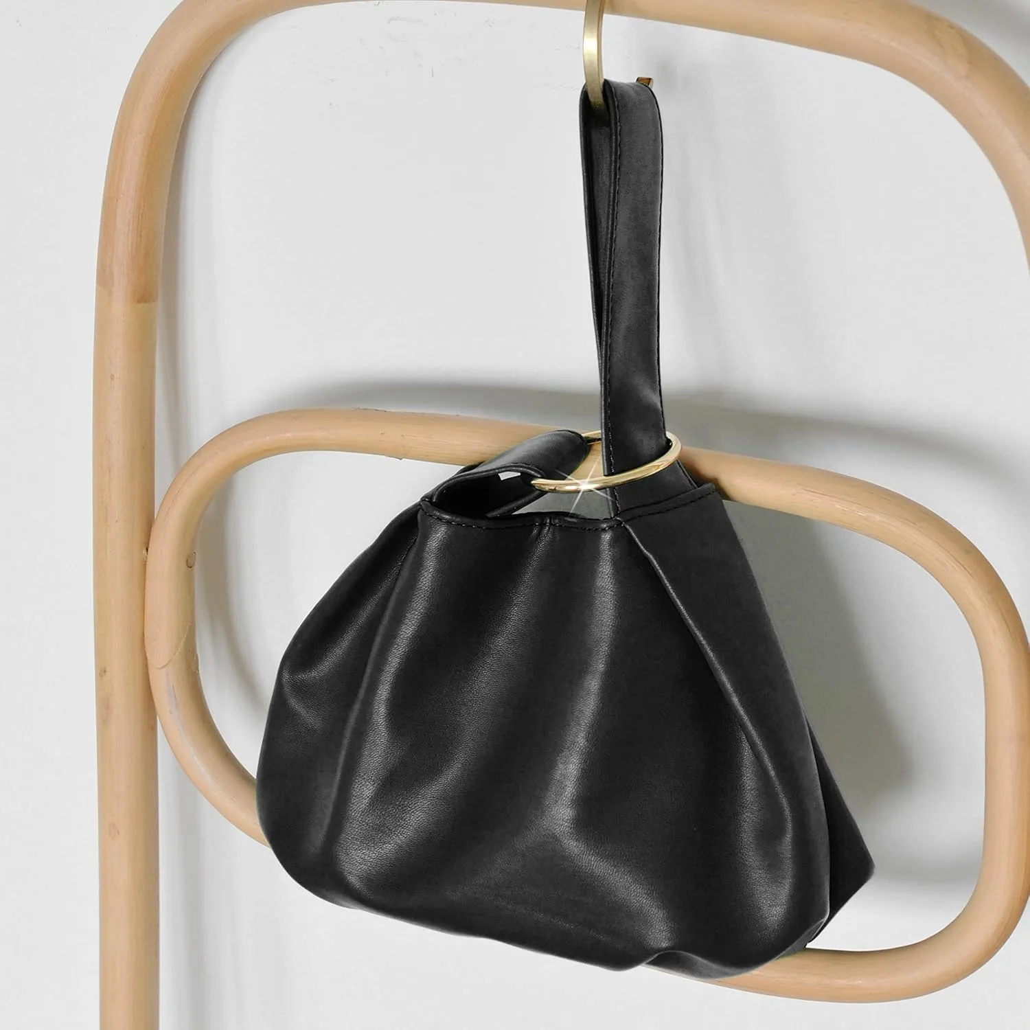 Women's Clutch Soft Vegan Leather Hobo Top Handle Bag Small Tote Purse