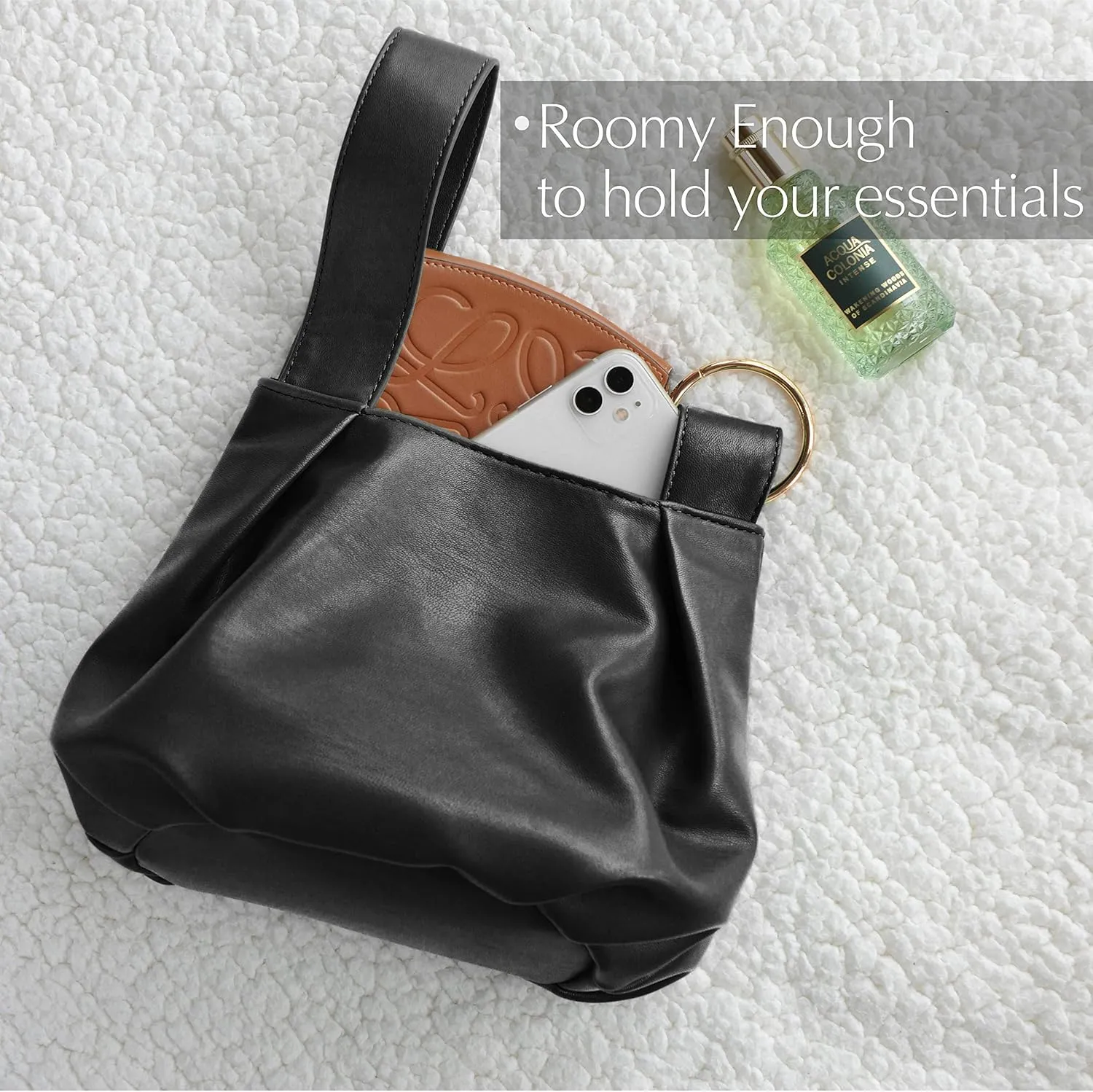 Women's Clutch Soft Vegan Leather Hobo Top Handle Bag Small Tote Purse
