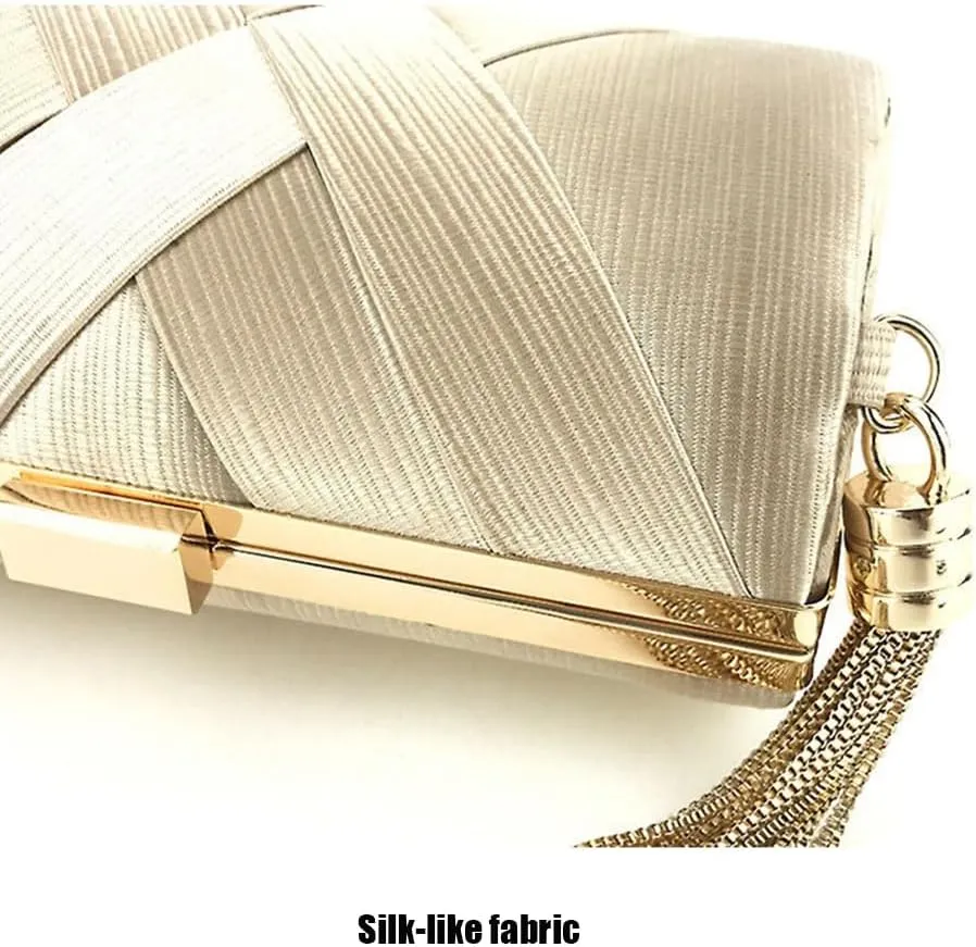 Women's Clutches, Tassel Evening Bags Clutch Purses Cross Body Shoulder Bag for Wedding Prom Night out Party
