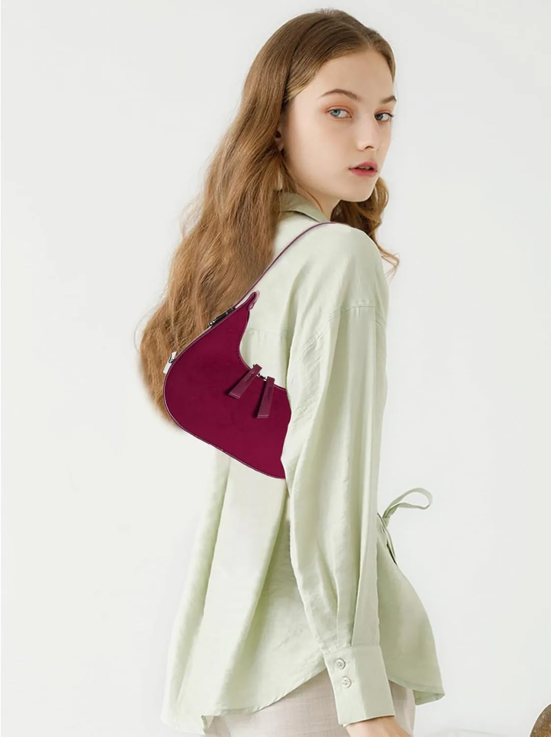 Women's Crescent Shoulder Bags Fashion Y2k 90s Hobo Crescent Handbags,Underarm Shoulder Purse Bag，Upsized Version