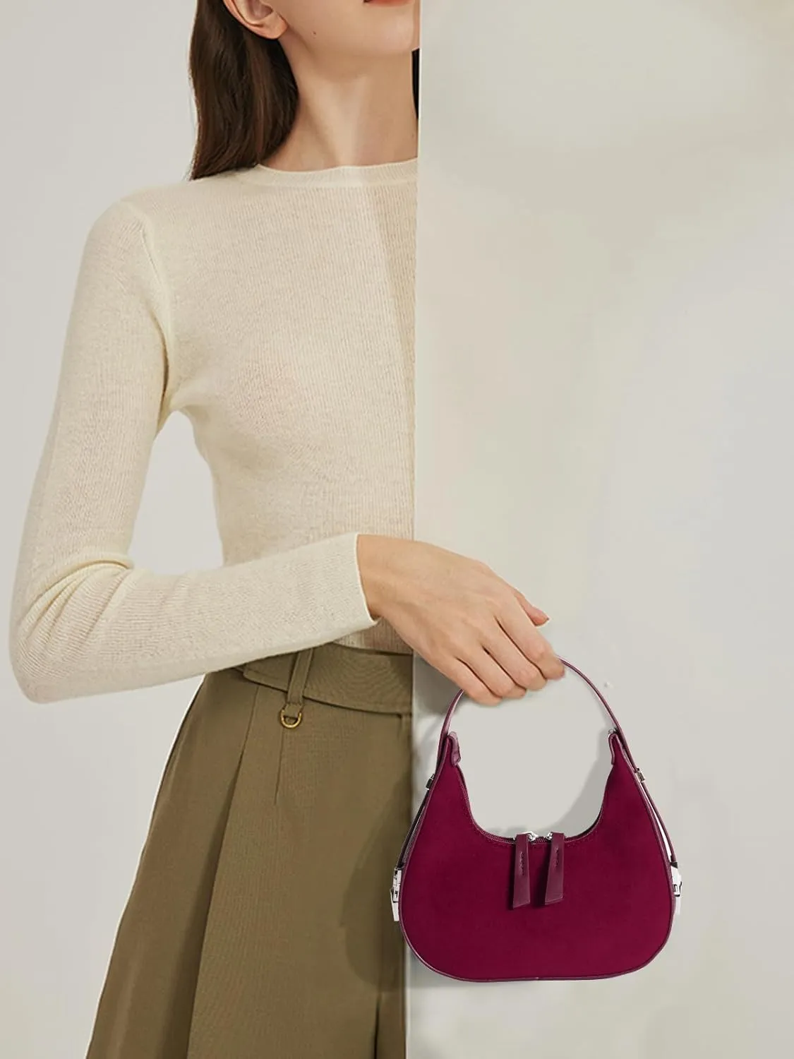 Women's Crescent Shoulder Bags Fashion Y2k 90s Hobo Crescent Handbags,Underarm Shoulder Purse Bag，Upsized Version