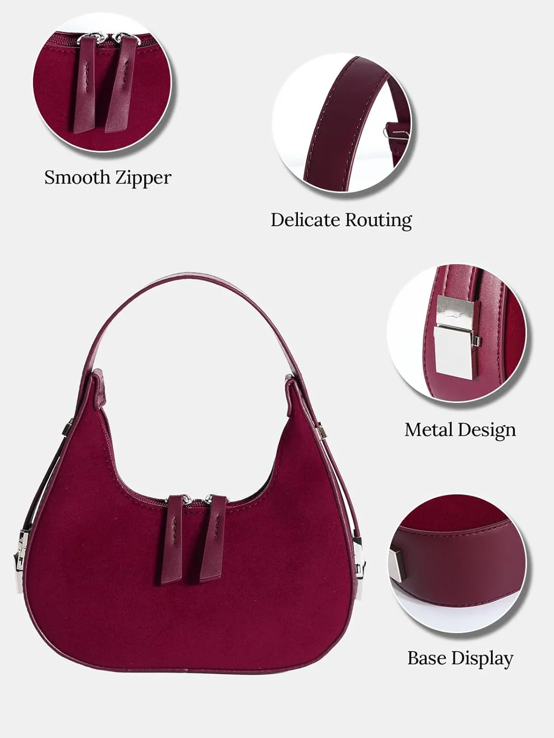Women's Crescent Shoulder Bags Fashion Y2k 90s Hobo Crescent Handbags,Underarm Shoulder Purse Bag，Upsized Version