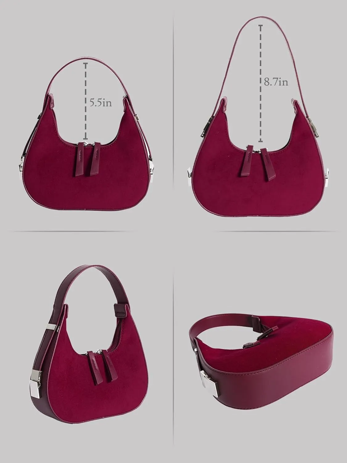 Women's Crescent Shoulder Bags Fashion Y2k 90s Hobo Crescent Handbags,Underarm Shoulder Purse Bag，Upsized Version