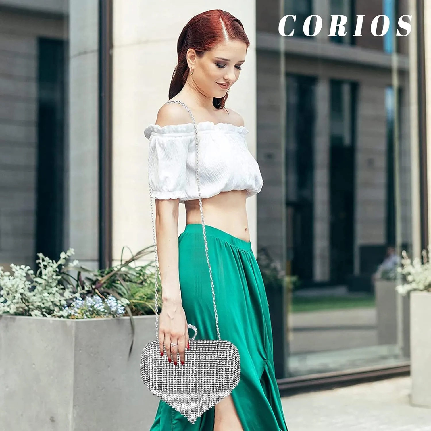 Women's Evening Handbag Crystal Tassel Clutch Purses Rhinestones Shoulder Bag Banquet Bag Bridal Wedding Purse