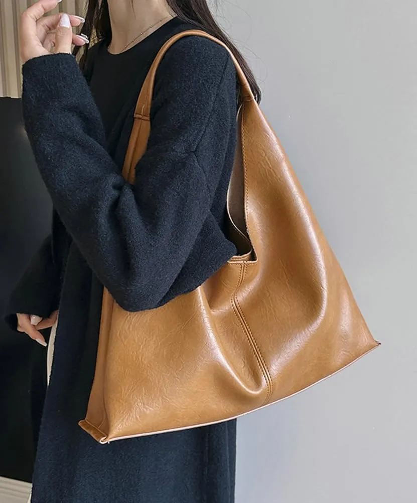Womens Fashion Shoulder Bag Large PU Leather Tote Bag Soft Purse Handbag Work Top Handle Satchels 2pcs
