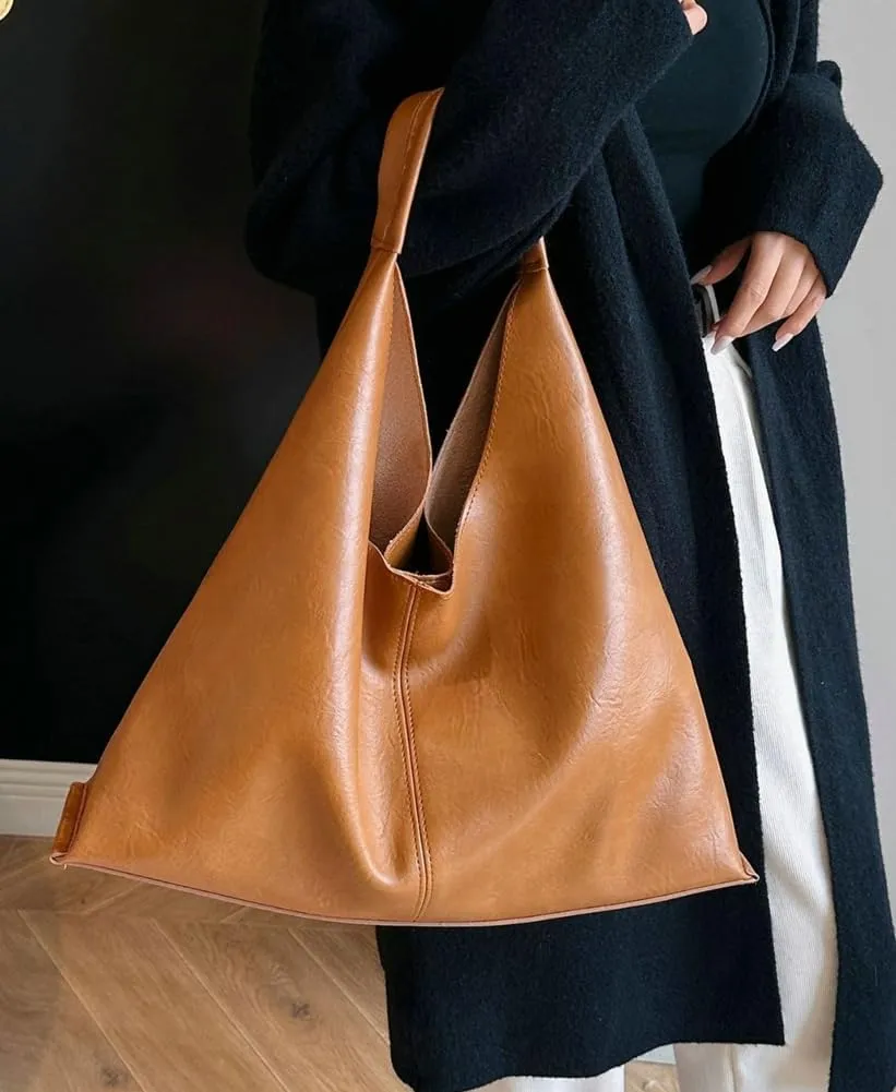 Womens Fashion Shoulder Bag Large PU Leather Tote Bag Soft Purse Handbag Work Top Handle Satchels 2pcs