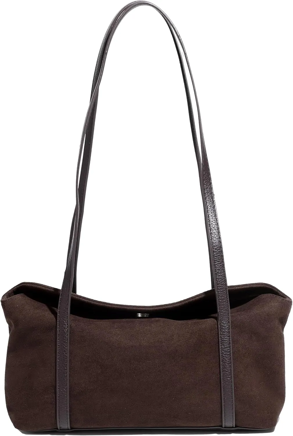 Women's Faux Suede Slouchy East West Le Teckel Hobo Tote Shoulder Bag