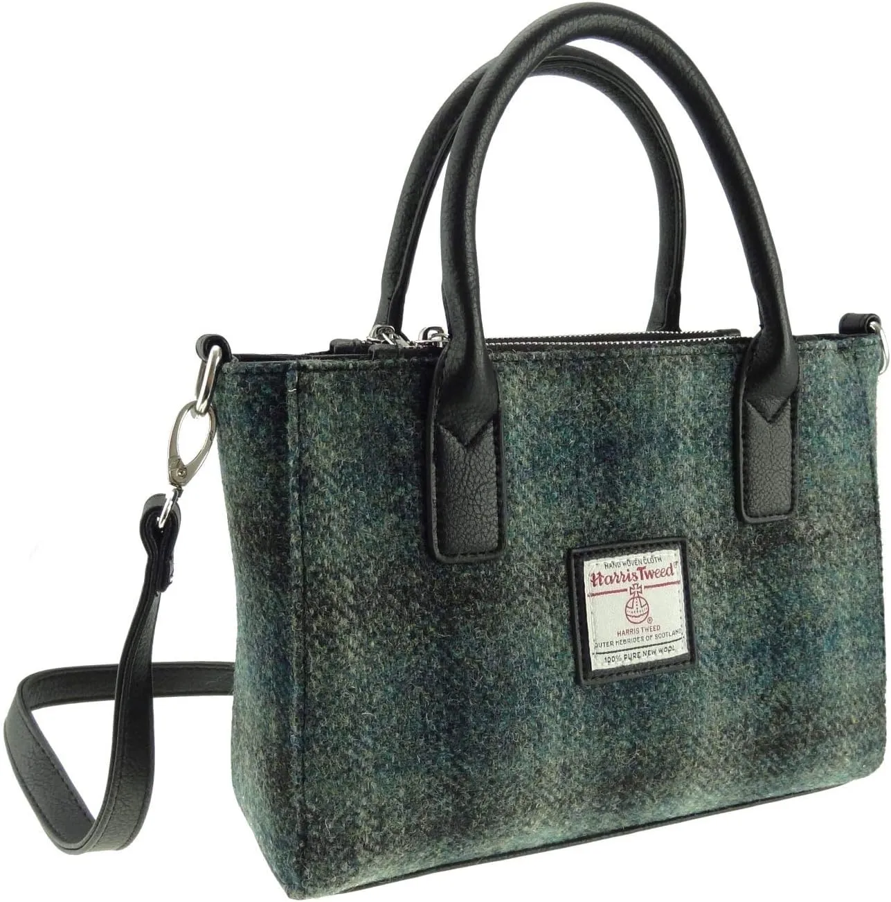 Women's Harris Tweed Small Tote Bag Brora (Moss Green)