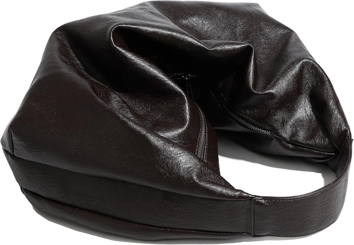 Women's Large Soft Vegan Leather Slouchy Crescent Hobo Tote Shoulder Bag