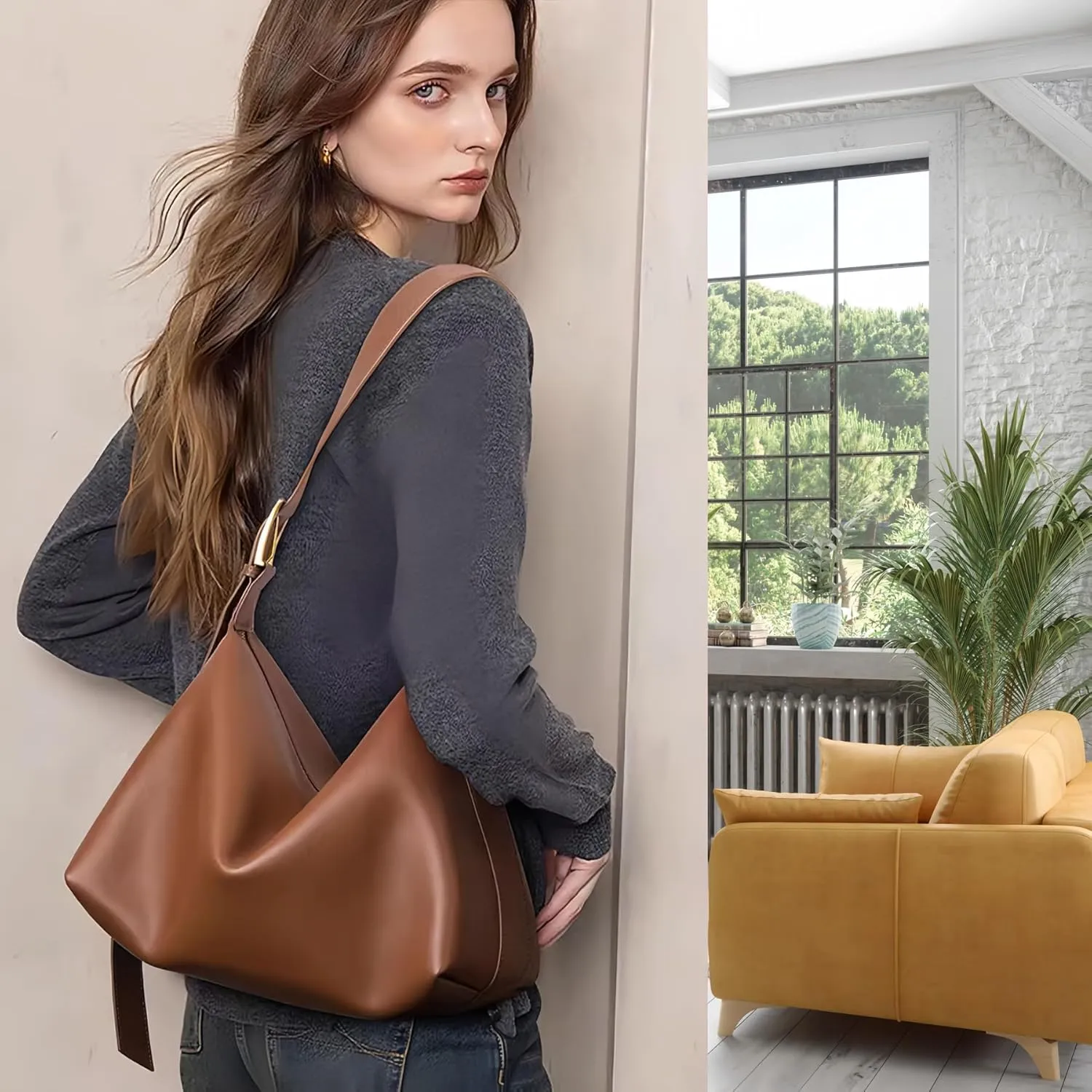 Women's Shoulder Handbags, Large Leather Tote Bag and Women's Tote Bag Purse Gift box packaging